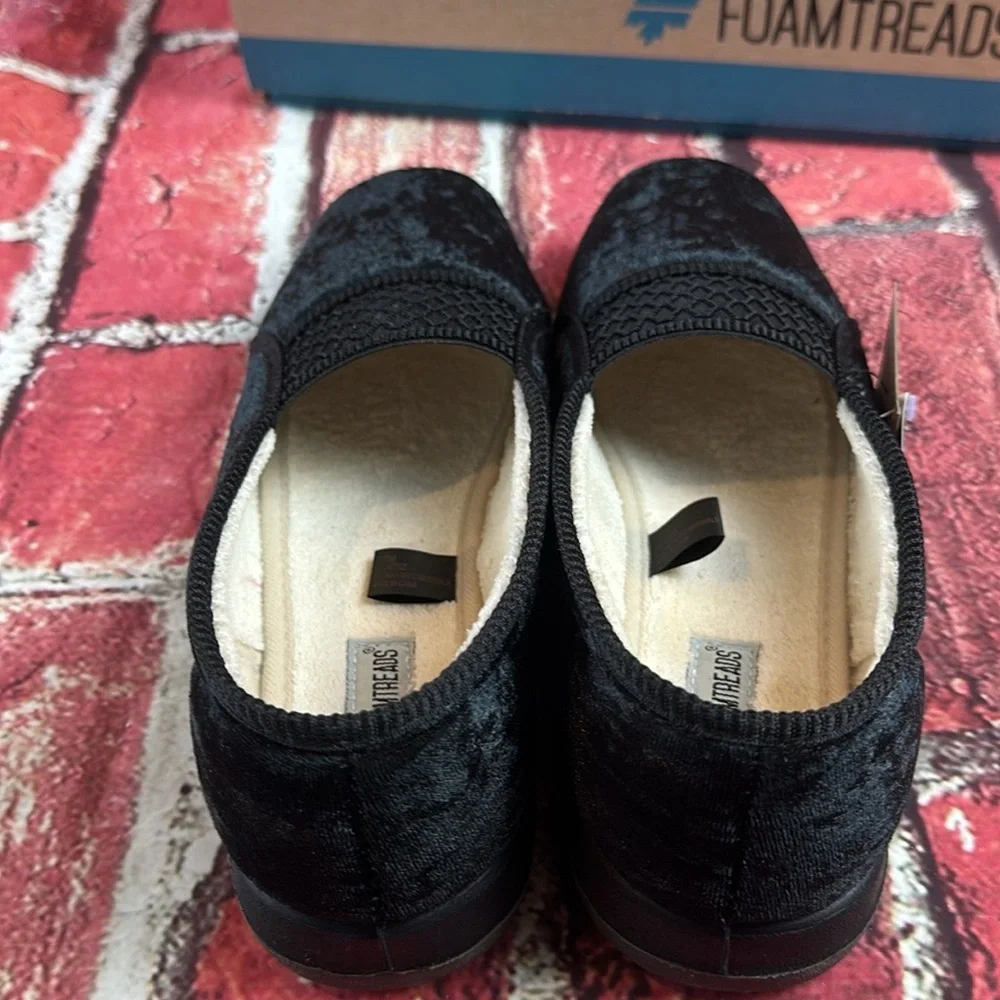 FoamTreads Ladies Black Quartz Slippers Size 10 new with tags